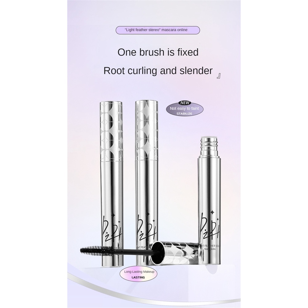 Mascara dày màu nâu tự nhiên Mascara dày màu đen lâu trôi Không có cặn phổ biến cho mọi loại da Kem lót lông mi 4G Mascara tự nhiên không thấm nước heby1