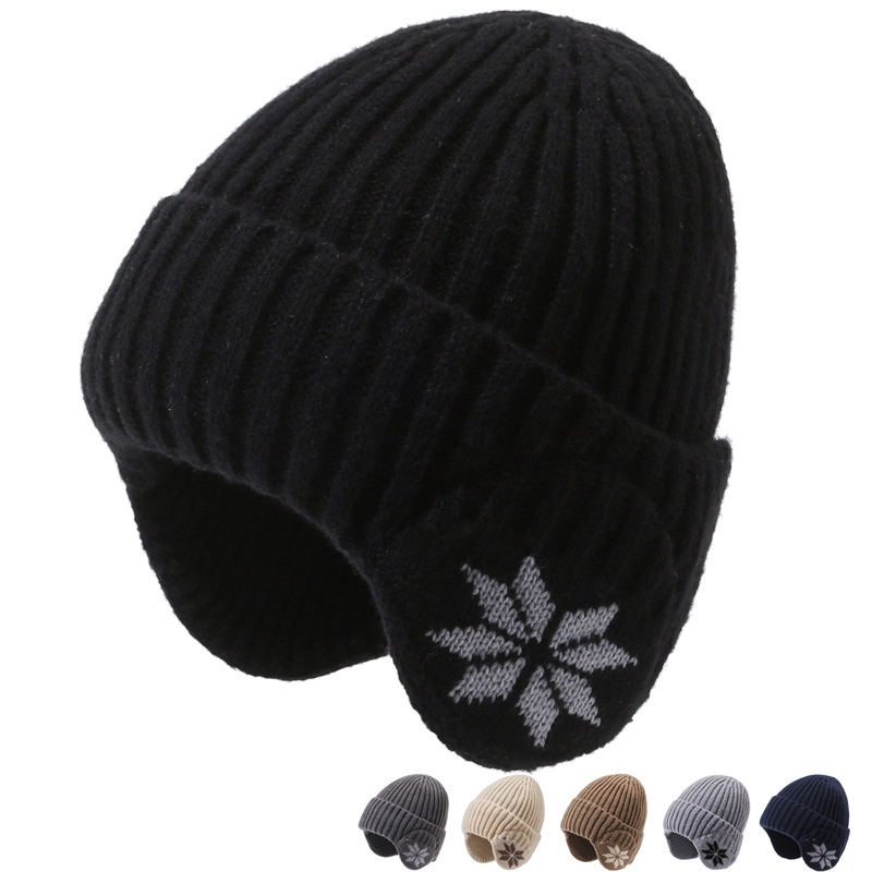 Mũ beanie Trùm Tai Giữ Ấm Màu Trơn Thời Trang Thu Đông Cho Nam Nữ
