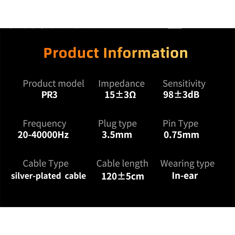 Tai Nghe Nhét Tai kz pr3 Jack 13.2mm Âm Thanh hifi Chất Lượng Cao