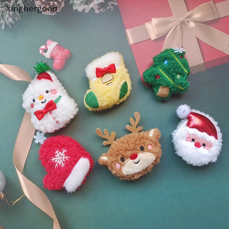 Xinghergood 1 Trâm Cài Áo Chủ Đề Giáng Sinh Đáng Yêu Hình Ông Già Noel Tuần Lộc Nhồi Bông xhg