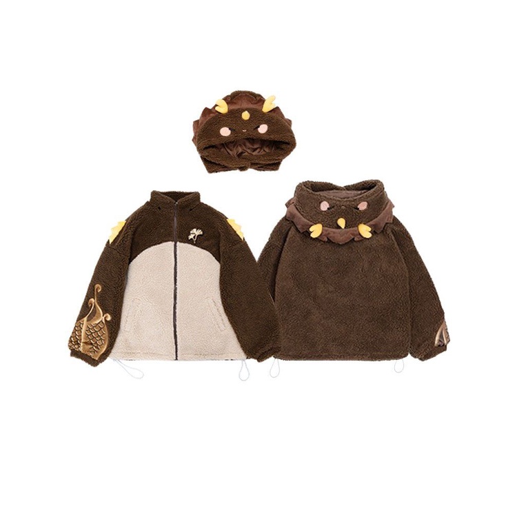 Áo Khoác Len Lông Cừu Dáng Rộng Đơn Giản Hóa Trang Nhân Dân Tộc creme chung lizhong Wang Wang yansheng merchandise