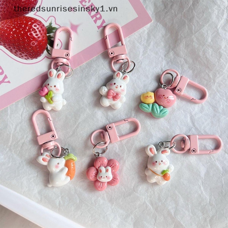 #TSVN # Móc Chìa Khóa resin Hình Thỏ Cà Rốt Hoạt Hình Dễ Thương Dành Cho Bạn Nữ / Trẻ Em.