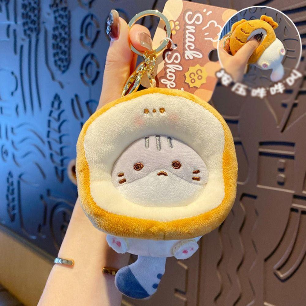 Mmluck Móc Khóa Hình Mèo Nhồi Bông taiyaki caramel Khoai Tây Chiên Nhỏ Nhắn