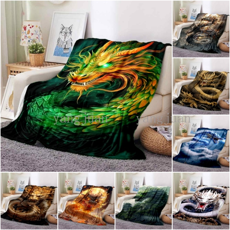 Chăn Nỉ Mỏng Mềm Mại In Hình Rồng Trang Trí Giường Ngủ / Ghế Sofa / Đi Dã Ngoại / Giường a89