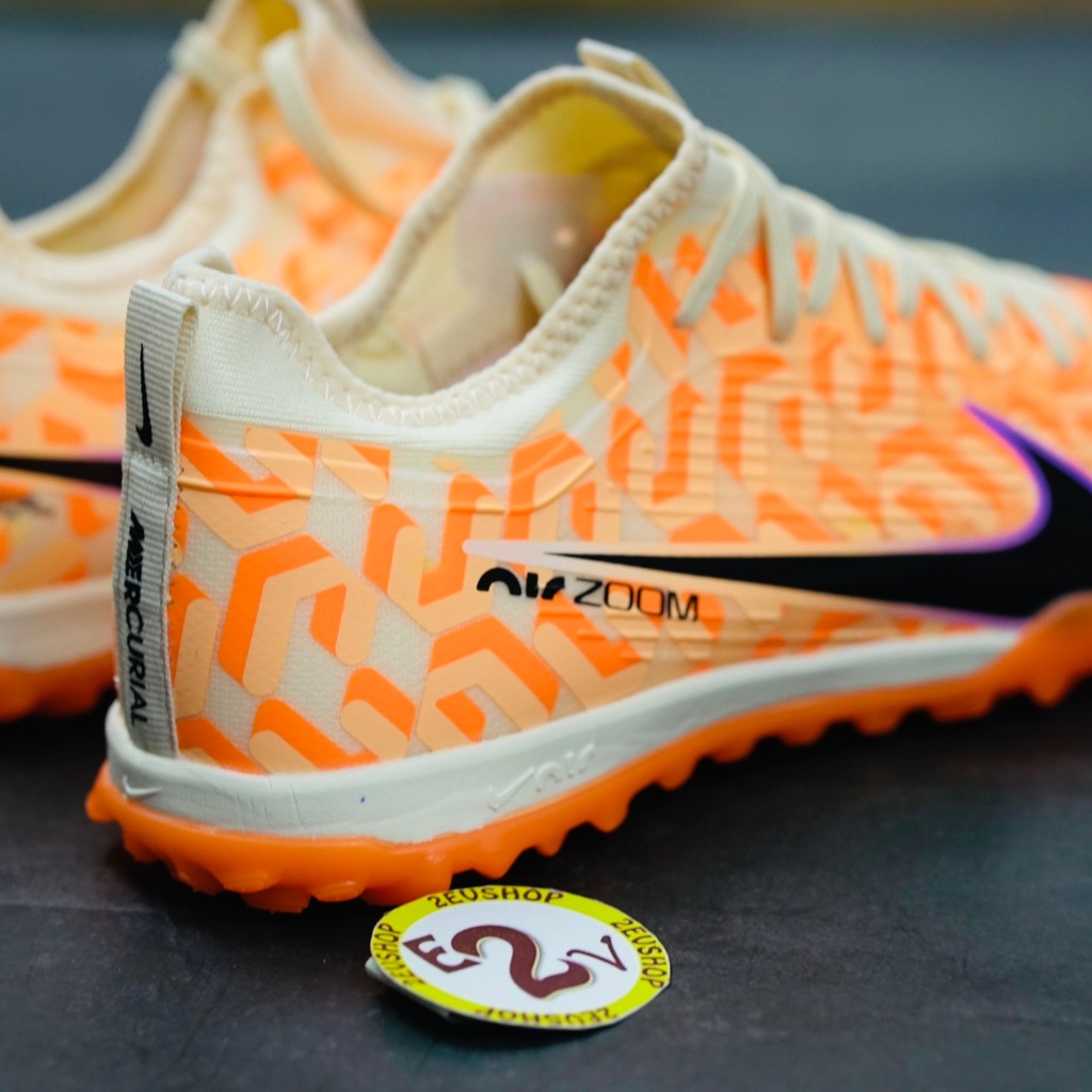 Giày bóng đá Air Zoom Mer Vapor 15 Pro Cam, giày đá banh cỏ nhân tạo nam đã khâu đế - 2EVSHOP