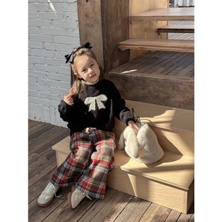 (𝑯𝒂̀𝒏𝒈 𝒄𝒐́ 𝒔𝒂̆̃𝒏 - Ảnh thật) Áo len Black Bow cho bé