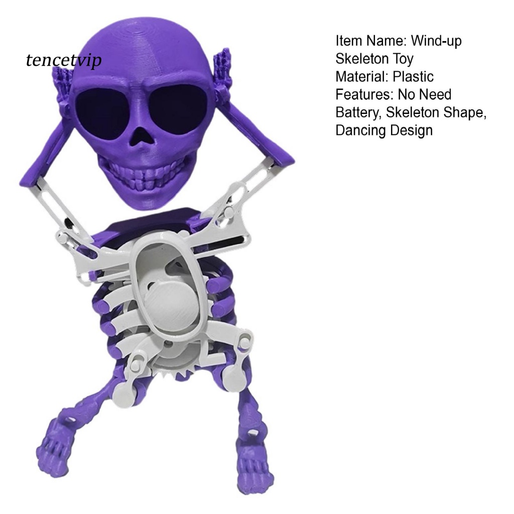 Vip no Pin Đồ Chơi Bằng Nhựa mini In 3d Hình Bộ Xương Nhảy Múa Lên Dây Cót Quà Tặng Cho Trẻ Em Không Cần Pin Kiểu Nam Á