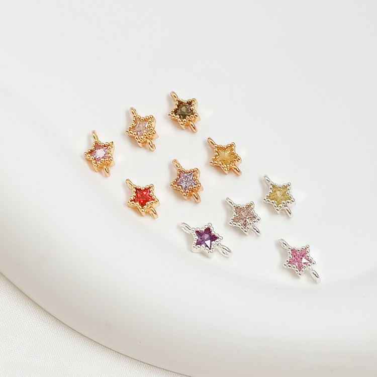 Dây Chuyền Mạ Vàng 14k Đính Đá zircon Hai Màu Sắc Dùng Làm Trang Sức diy