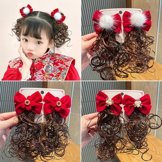Kẹp tóc giả thắt nơ dễ thương cho bé gái