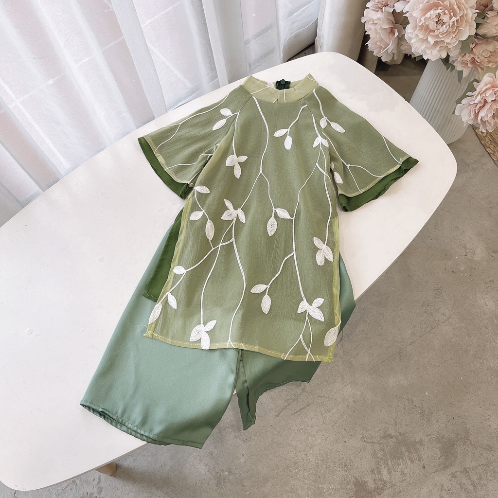 Áó Dài Tơ Thêu Hoa Sang Chảnh 9-33kg