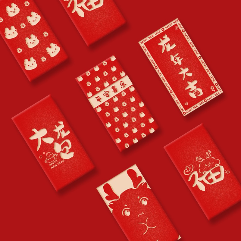 Set 10 Bao Lì Xì Đỏ May Mắn Cho Năm Mới 2024