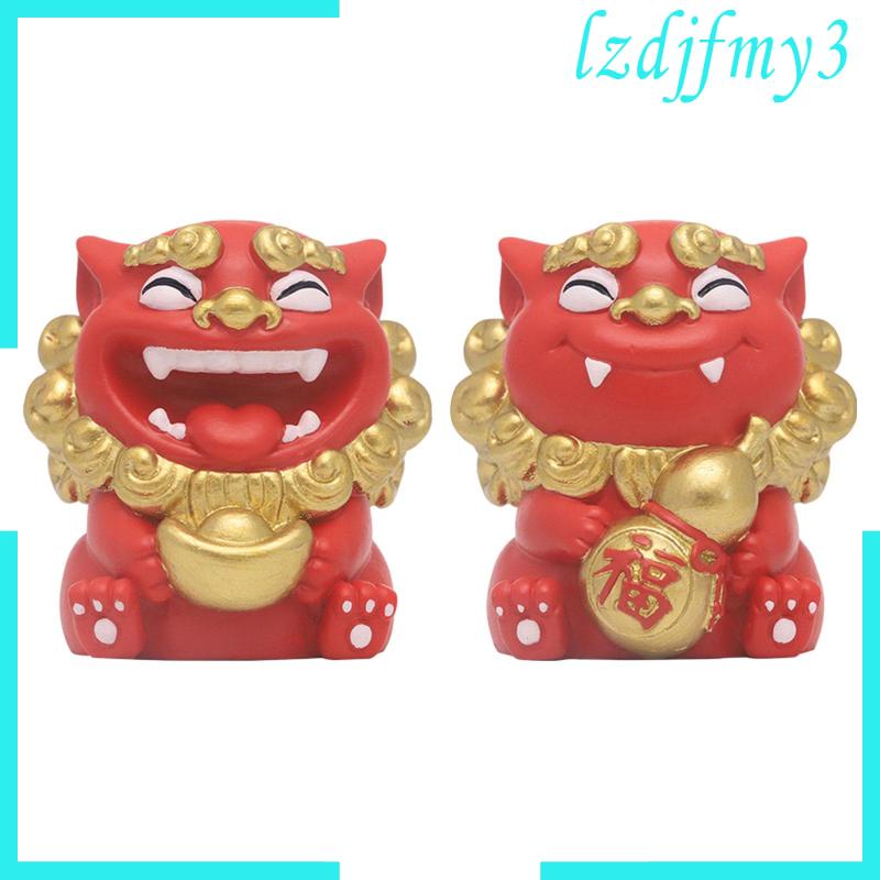 Set 2 Tượng Động Vật mini Dễ Thương Dùng Để Trang Trí Phòng Khách