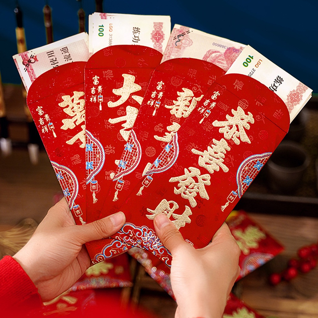 Bao Lì Xì Hình Rồng Đỏ May Mắn 2024