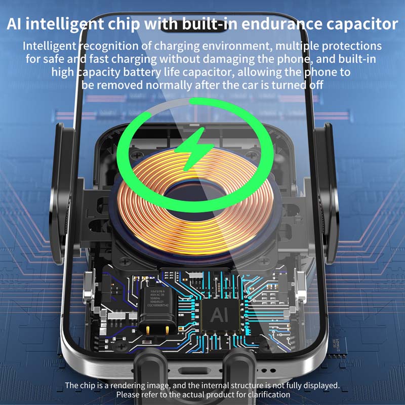 Giá Đỡ Sạc Điện Thoại Không Dây 15w Gắn Lỗ Thông Gió Xe Hơi Cho iphone 15 / 14 / 13 / 12