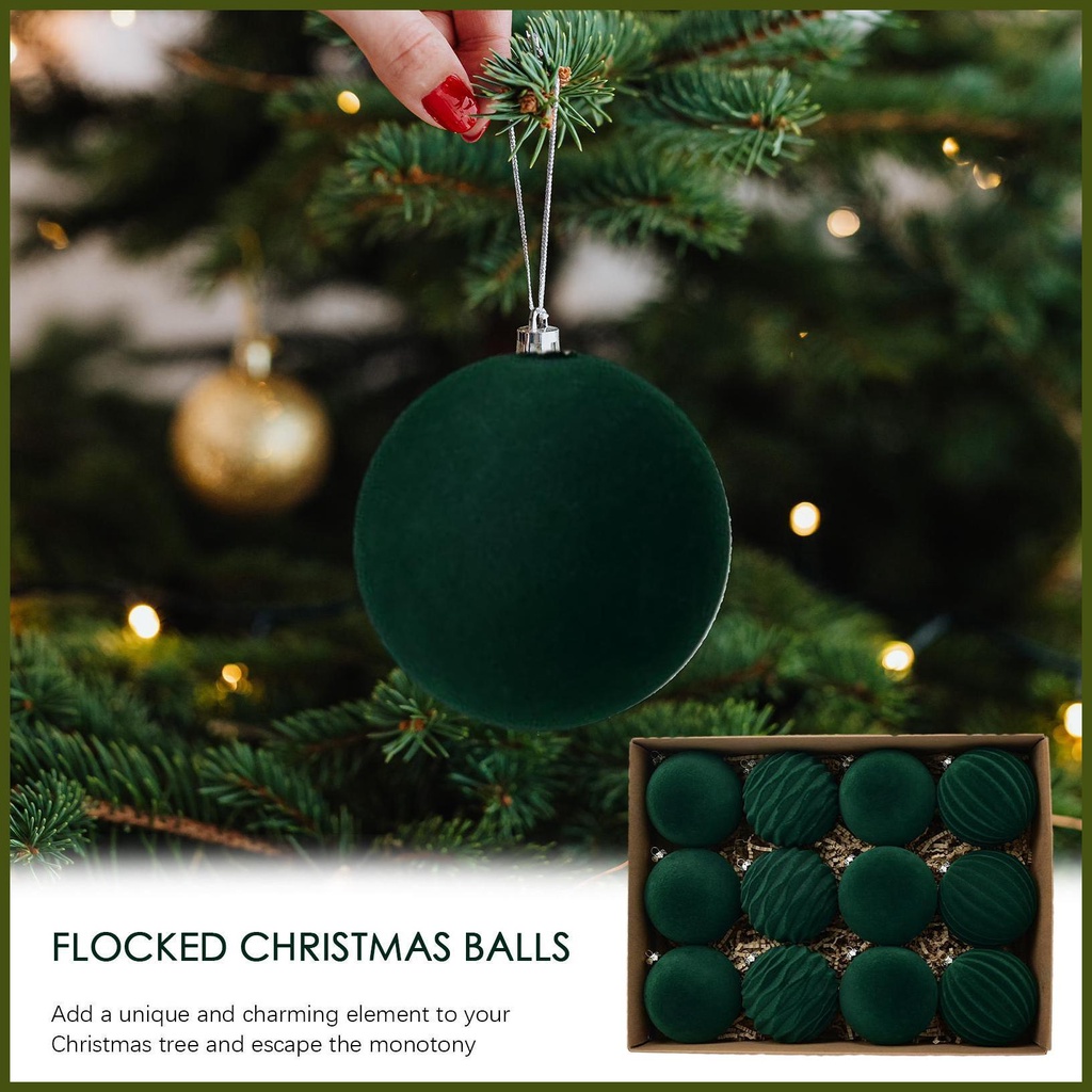 Set 12 Quả Châu Trang Trí Cây Thông Noel