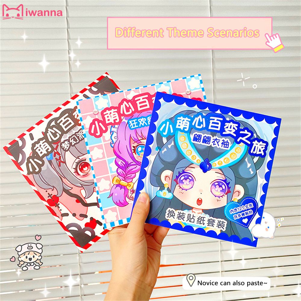 Transform Sticker Book Makeover Games For Girls Hoạt hình Giải trí Thiết bị giải trí di động dành cho trẻ em Đồ chơi trẻ em 86g Cô gái nhãn dán yêu thích của trẻ em, Sản phẩm tích cực