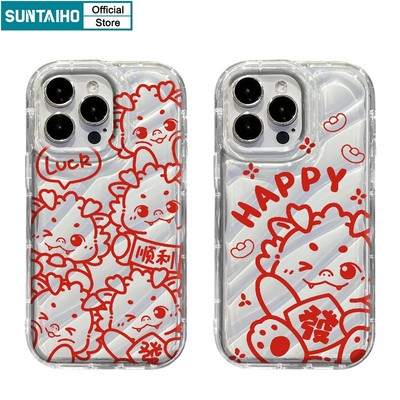 Suntaiho Ốp Điện Thoại tpu Mềm Chống Sốc Họa Tiết Rồng Trung Hoa Cho iphone 15 14 12 13 11 pro max ip 7 8 plus x xs xr xs max