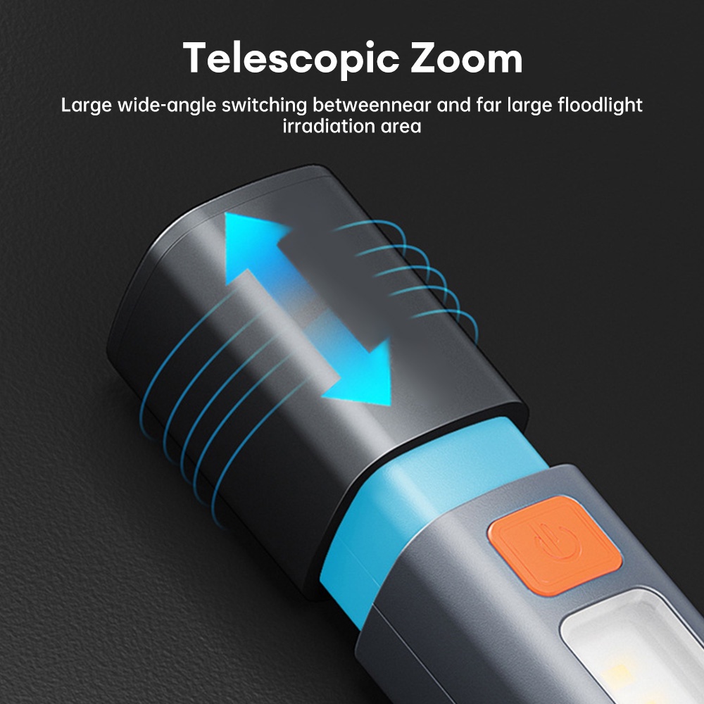 Đèn Pin mini cob Độ Sáng Cao Có Khóa Thiết Kế Phóng To Tiện Lợi Dành Cho Hoạt Động Ngoài Trời