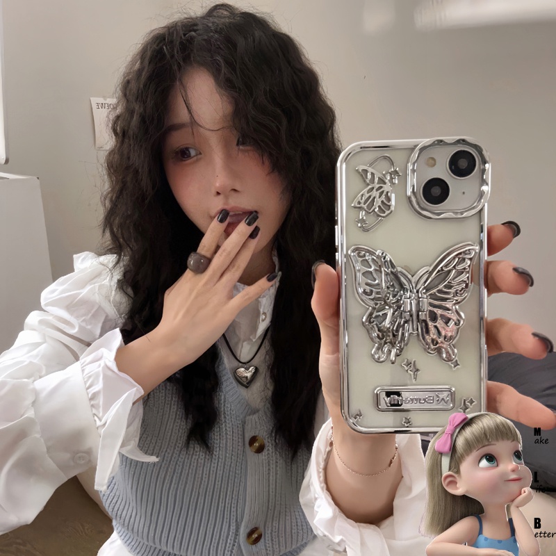 Thời Trang Ốp Điện Thoại Mềm Chống Rơi Hình Bướm 3d Cho iphone15promax 14promax 12 promax / 11 15 / 13pro