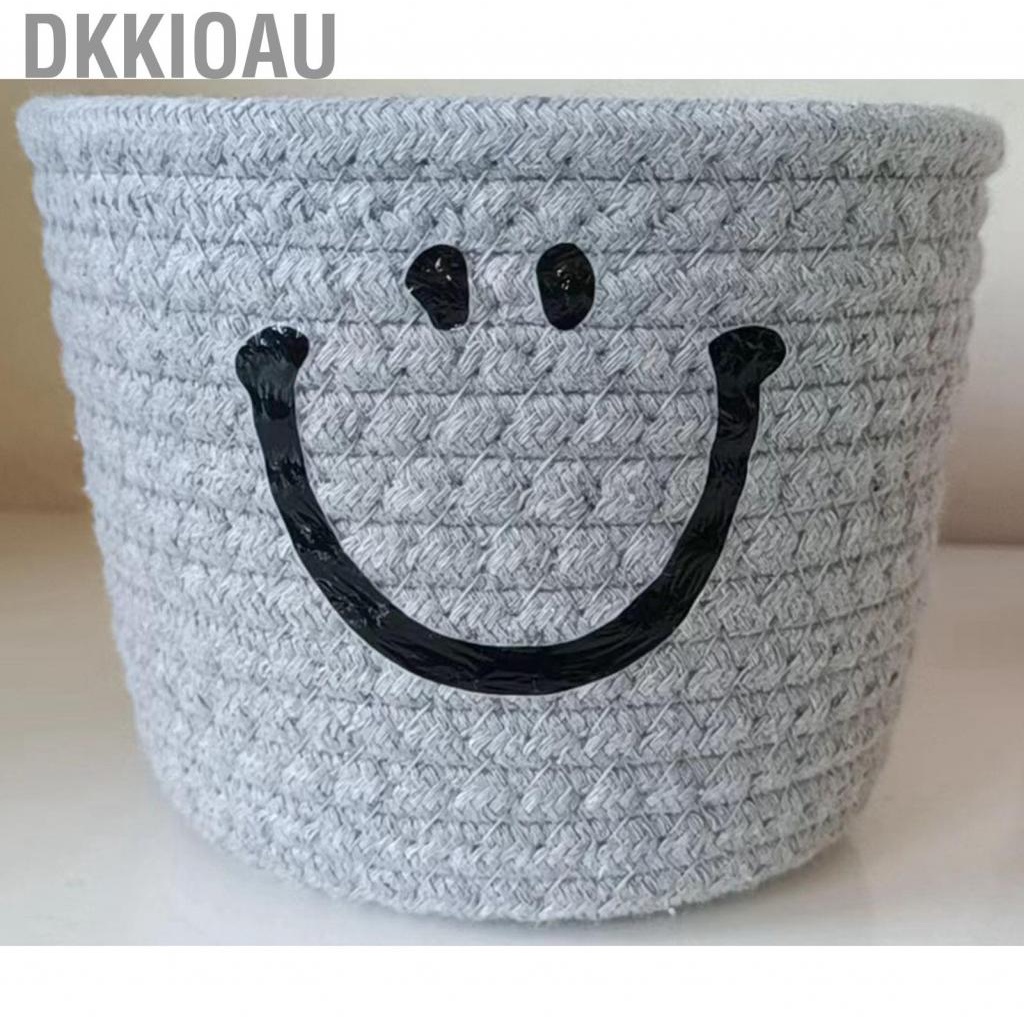 Dkkioau Cute Cotton Rope Basket Wall Mounted Soft Foldable Hand Woven Small Storage for Home Use
