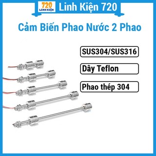 Công tắc cảm biến phao nước 2 phao thép 304 không gỉ điều chỉnh mức chất lỏng, an toàn tiện lợi
