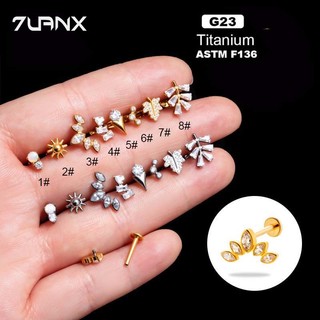 1 Khuyên Tai Titan g23 Đính Đá zircon Thời Trang
