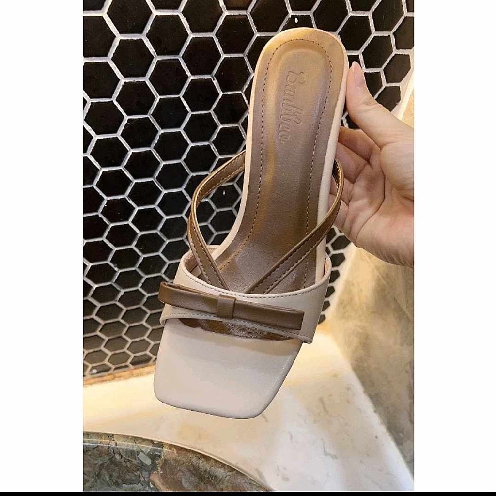 Dép Cao Gót Big Size 35 - 40 Quai Nơ Gót Nhọn Giá Rẻ - MS 08