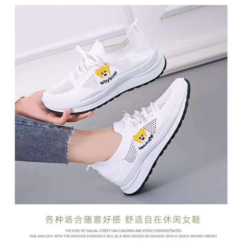 Qualitell Store Giày Thể Thao Đế Mềm Phối Lưới Thoáng Khí Thoải Mái Thời Trang Mùa Thu Cho Nữ