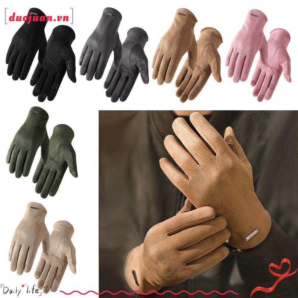 Đôi Găng Tay Da Lộn Chống Thấm Nước Giữ Ấm Mùa Đông Thời Trang