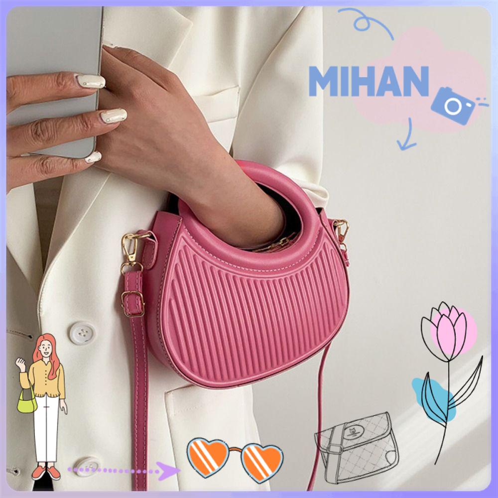 Mihan1 Túi Xách Da pu mini Màu Trơn Thời Trang Dành Cho Nữ