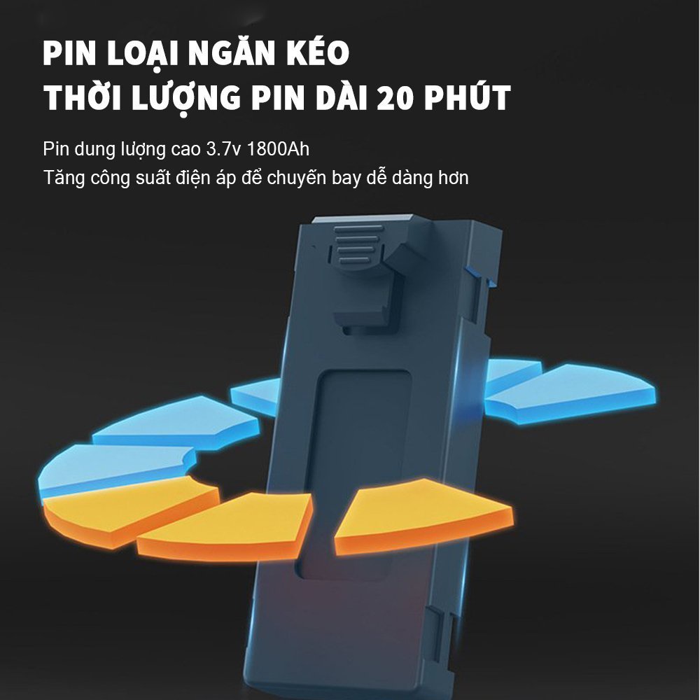 Flycam máy bay điều khiển từ xa, Flycam mini P14 dung lượng pin 1800 mAh, camera kép HD góc rộng 120 độ GD518 | BigBuy360 - bigbuy360.vn