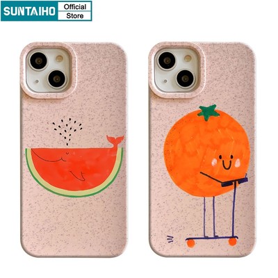 Suntaiho Ốp Điện Thoại tpu silicon Mềm Chống Sốc Họa Tiết Trái Cam / Dưa Hấu Cho iphone 15 14 12 13 11 pro max ip 7 8 plus x xs xr xs max