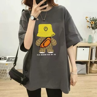 Áo thun Cotton vải cotton khô 3158 in hình gấu