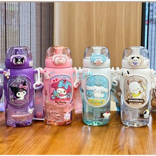 SANRIO Bình Nước Dung Tích Lớn 600ml Hình Kuromi Hello Kitty Cinnamoroll