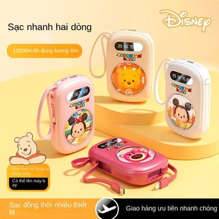 Disney Sạc Dự Phòng Có đèn pin led Với Dây Cáp Sạc Siêu Nhanh 1,0000mAh