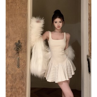 Đầm Múa Ba Lê Dáng Chữ a Màu Trắng Thời Trang Xuân Thu Cho Nữ