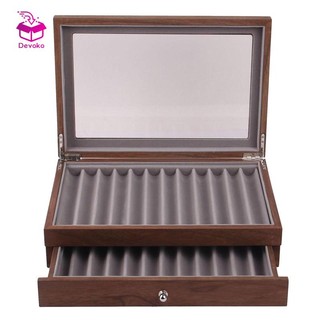 Hộp đựng bút đựng 23 mảnh Hộp đựng bút có nắp cửa sổ kính 2 lớp có ngăn kéo