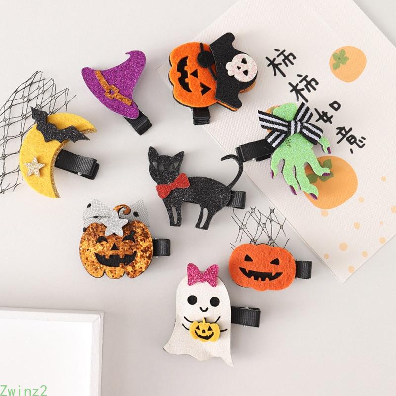 Set 2 Kẹp Tóc Hình Giày Bốt Bí Ngô / Bốt / Đuôi Ngựa Trang Trí Halloween