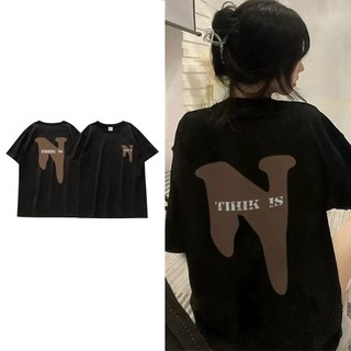 Áo Thun Đen Cotton Tay Ngắn Dáng Rộng Trẻ Trung Năng Động Cho Nữ