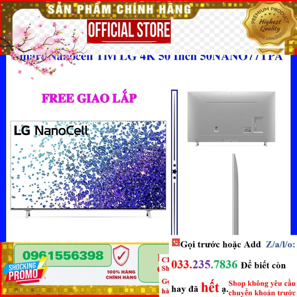 [LG 50NANO77] Smart Tivi NanoCell LG 4K 50 inch 50NANO77TPA P&G