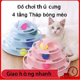 Tháp bóng cho mèo đồ chơi cho mèo đồ chơi cho mèo chơi đồ chơi cho thú cưng đồ chơi cho mèo Đồ chơi tháp banh 4 tầng