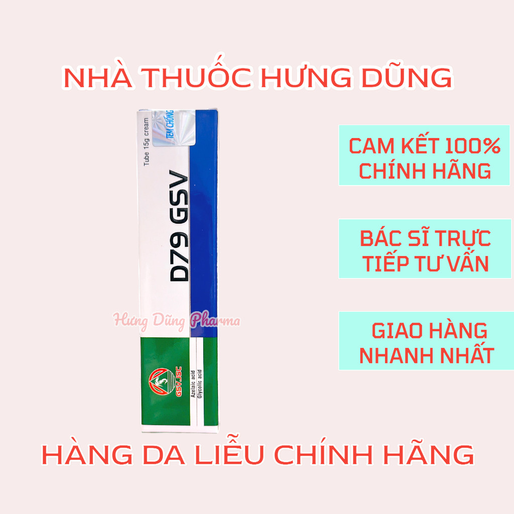 D79 GSV 15g - Kem Giảm Mụn Trứng Cá, Mụn Lưng, Dày Sừng Nang Lông