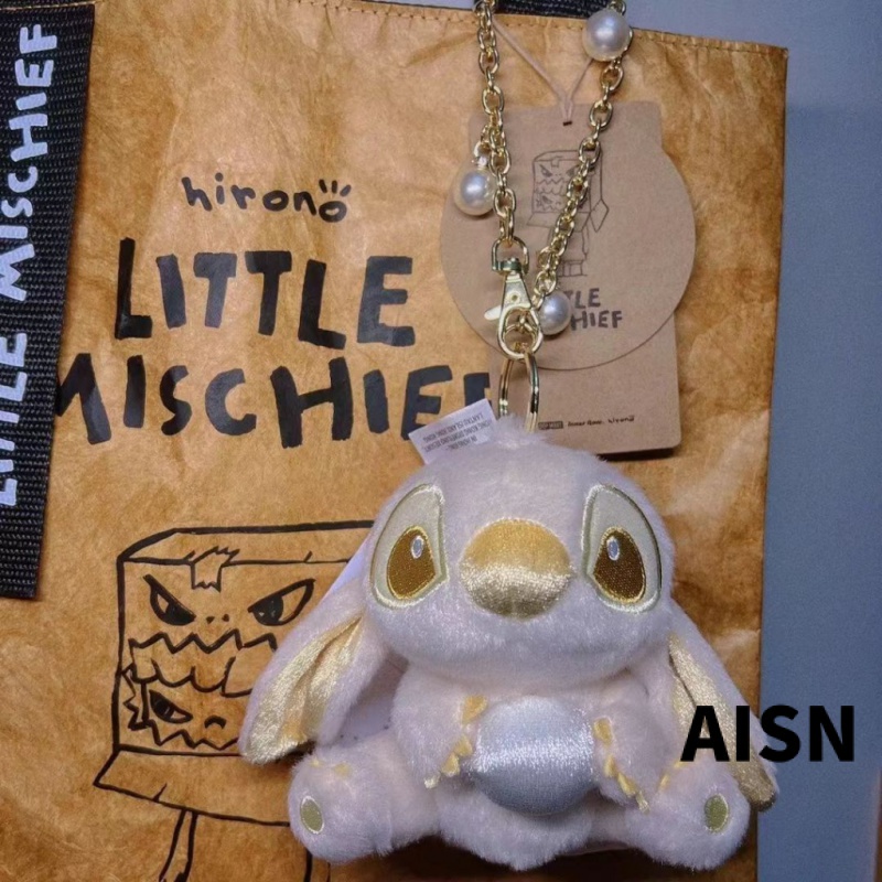 Ter ins Móc Khóa Hình Búp Bê stitch Nhồi Bông Đính Ngọc Trai Vàng Phong Cách Mới Sáng Tạo Dễ Thương Làm Quà Tặng Cho Bạn Gái Có Sẵn Giao