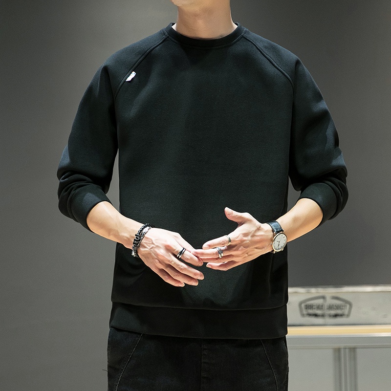 Áo Nỉ Dài Tay Cổ Tròn Thời Trang Thu Đông Mới Cho Nam