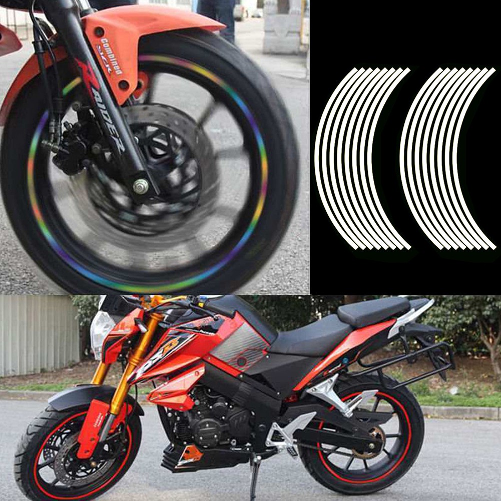 Set 16 Miếng Dán Phản Quang Trang Trí Vành Bánh Xe