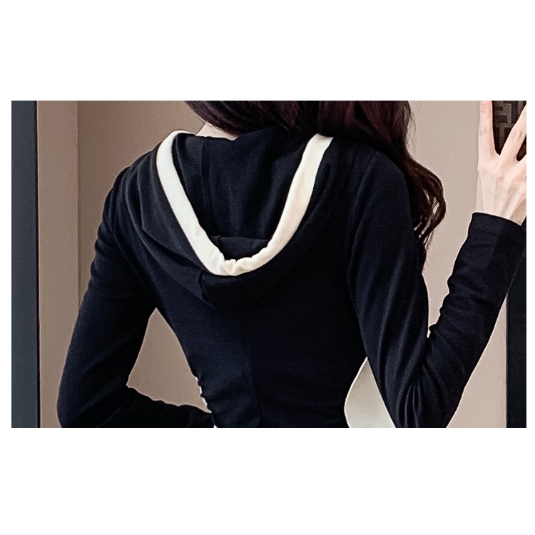 Đầm Đen Dài Qua Gối Tay Dài Có Mũ Trùm Đầu size s-3xl Thời Trang Mùa Thu 2023 Cho Nữ