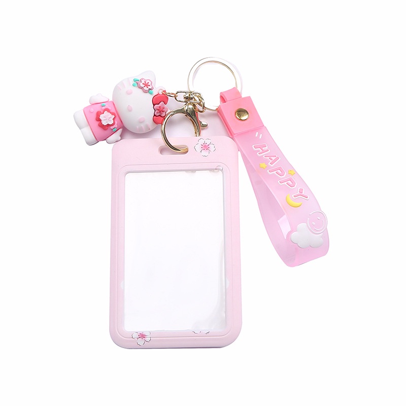 Sanrio Ví Đựng Thẻ id / Thẻ Ngân Hàng Kiểu Hoạt Hình melody Dễ Thương Kèm Móc Khóa Tiện Dụng