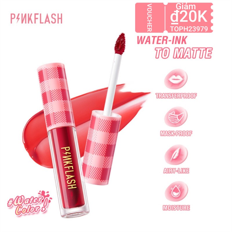 PINKFLASH Son Kem 9 Màu Nhung Chống Nước Lâu Trôi Không Dính Cốc