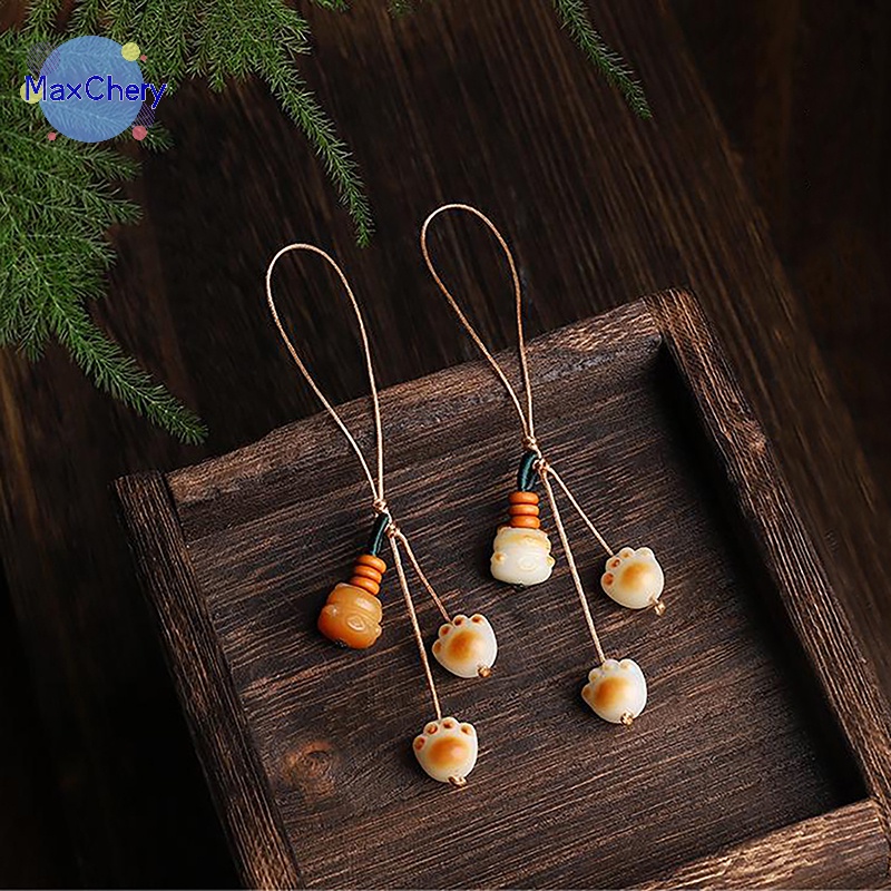 Dây Đeo Điện Thoại / Móc Khóa Hình Chân Mèo Đáng Yêu Chống Thất Lạc Cho Nữ Mới