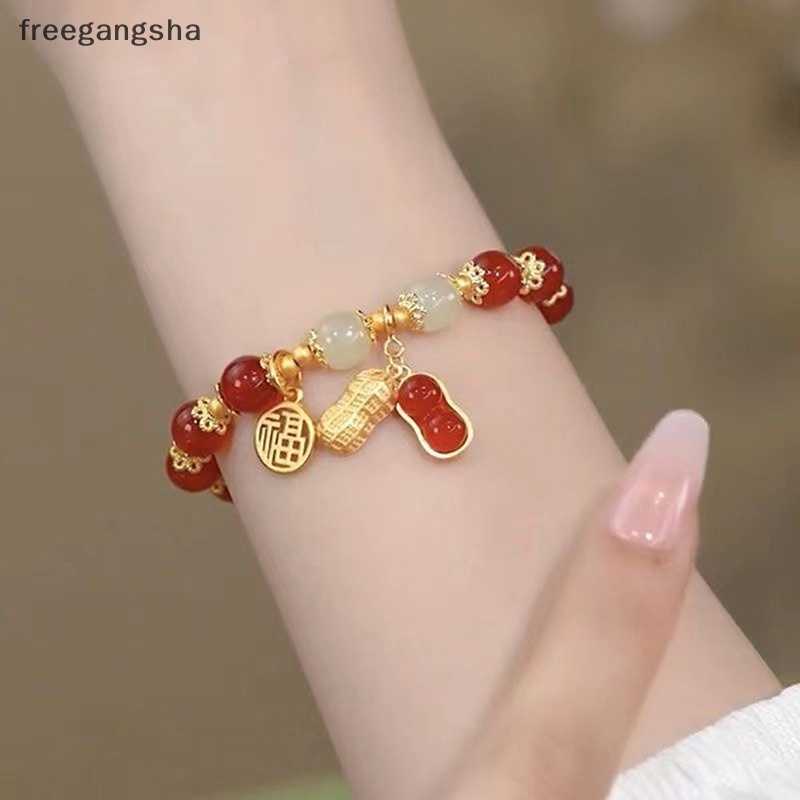 Vòng Tay Ngọc Bích Giả Hình Hạt Đậu Thời Trang harajuku Cho Bạn Gái fdh